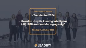 Webinar_Forside_Den store undersøkelsen av B2B-markedsføring, salg og service i Norge 2023_Kunstig intelligens_AI i Markedsføring og Salg